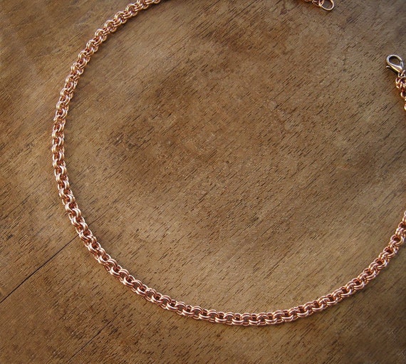 Copper Chain Necklace Simple Chainmail 