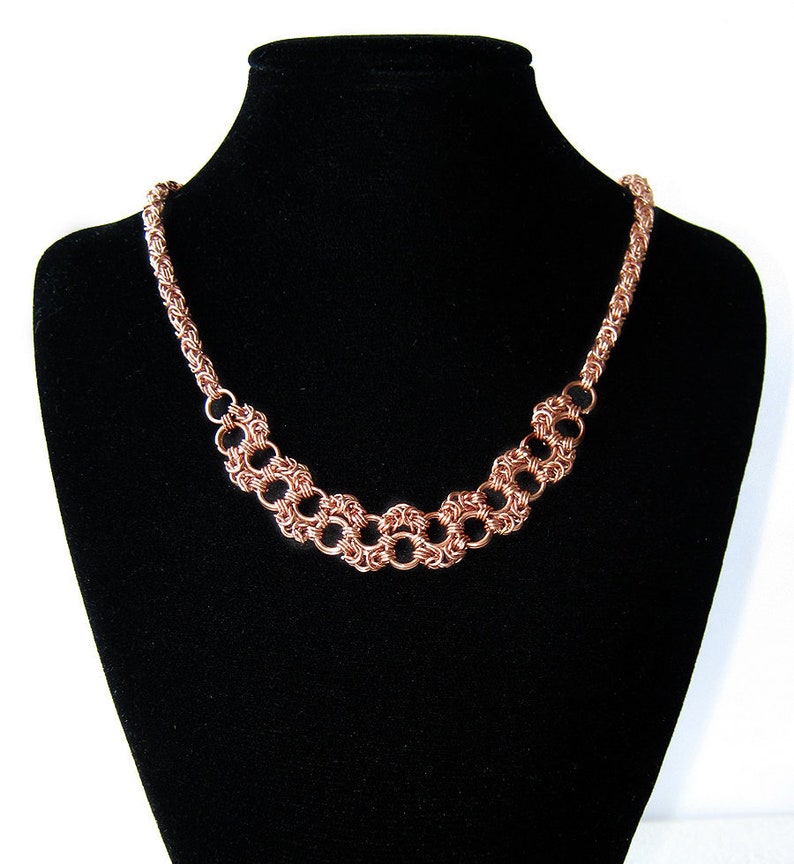 Womens solid copper necklace Vintage style jewelry Chain link Etsy