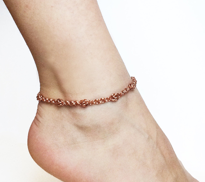 Pure copper chain anklet Dainty anklet Boho ankle bracelet Etsy
