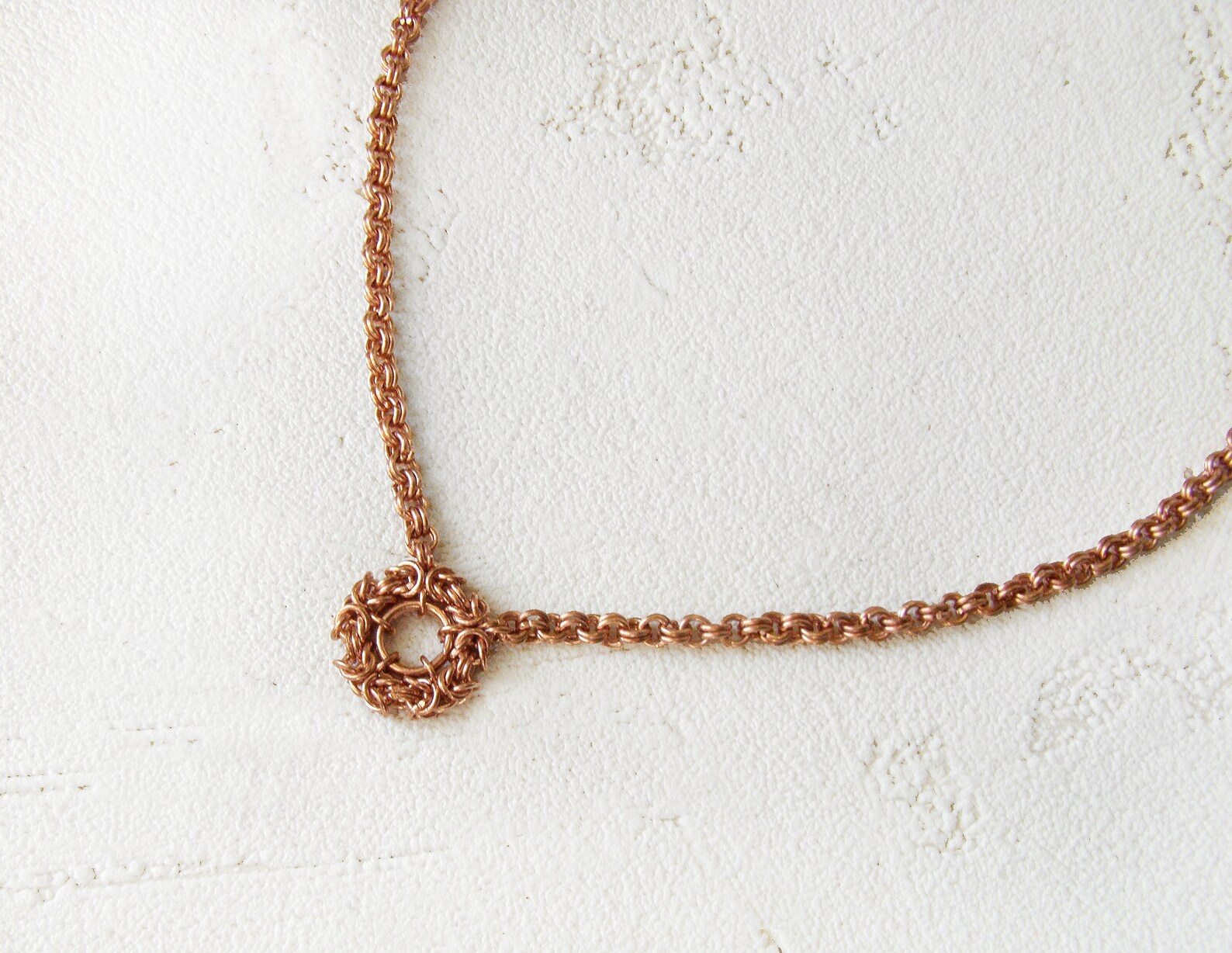 Womens Pure Copper Necklace Copper Chain With Chain Circle Etsy