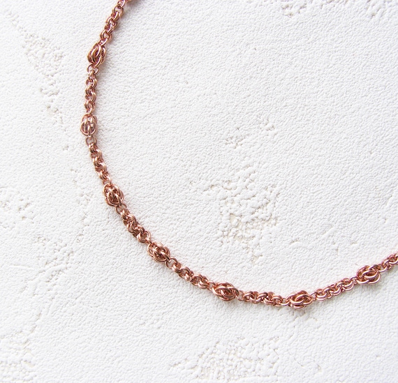 Made in Ukraine Copper Chain Necklace Dainty Beaded Delicate