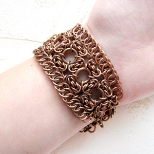 Knotted Copper Bracelet Cuff Chainmail Bracelet Lace Sheet - Etsy Canada