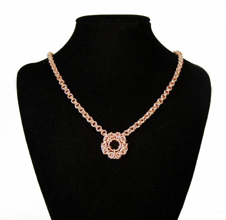 Womens Pure Copper Necklace Copper Chain With Chain Circle Etsy