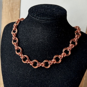 Handgemaakte koperen maliënkolder: boho-schakelketting