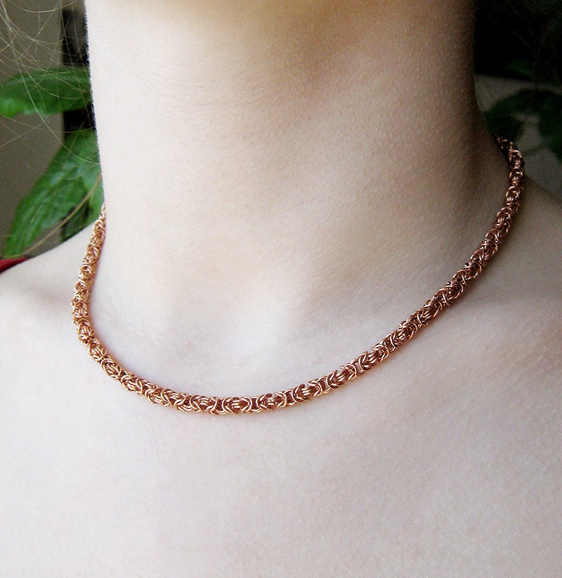 Pure Copper Chain Necklace Medieval Jewelry Chainmail Jewelry Bold Chunky  Chain Choker Link Chain Necklace Boho Jewelry Vintage Style Chain -   Canada