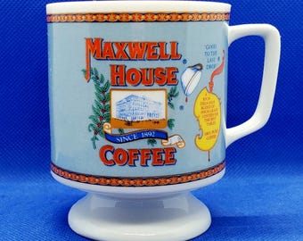 Vintage Maxwell House Porcelain Coffee Cup Footed Mug-General Foods Corp (C19)