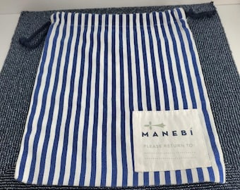 Manebi Bag Canvas Borsa antipolvere a righe blu da viaggio, con coulisse (**)