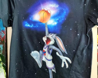 Vintage Y2K Space Jam Tune Squad T Shirt Men's Black Small  Polyester Casual
