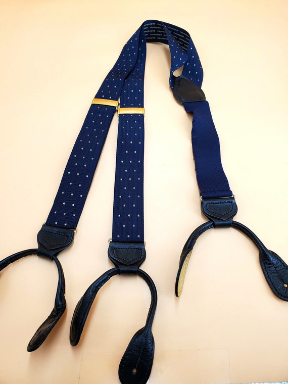 Mens (2) Vintage Suspenders: 1 Paisley Blue, & 1 … - image 5