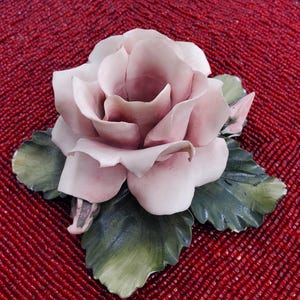 Vintage Visconti Mollica Capodimonte Flower Porcelain  Rose Sculpture Figurine