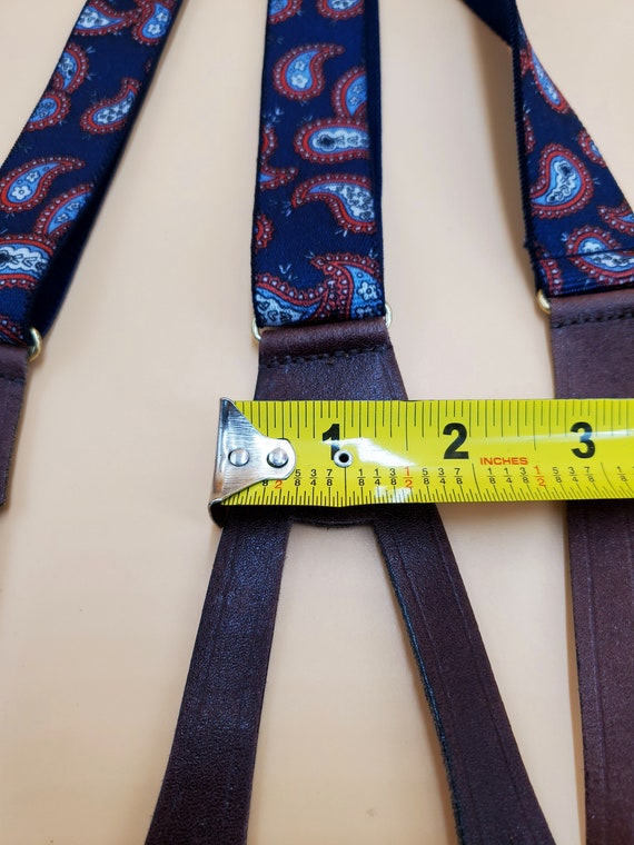 Mens (2) Vintage Suspenders: 1 Paisley Blue, & 1 … - image 3