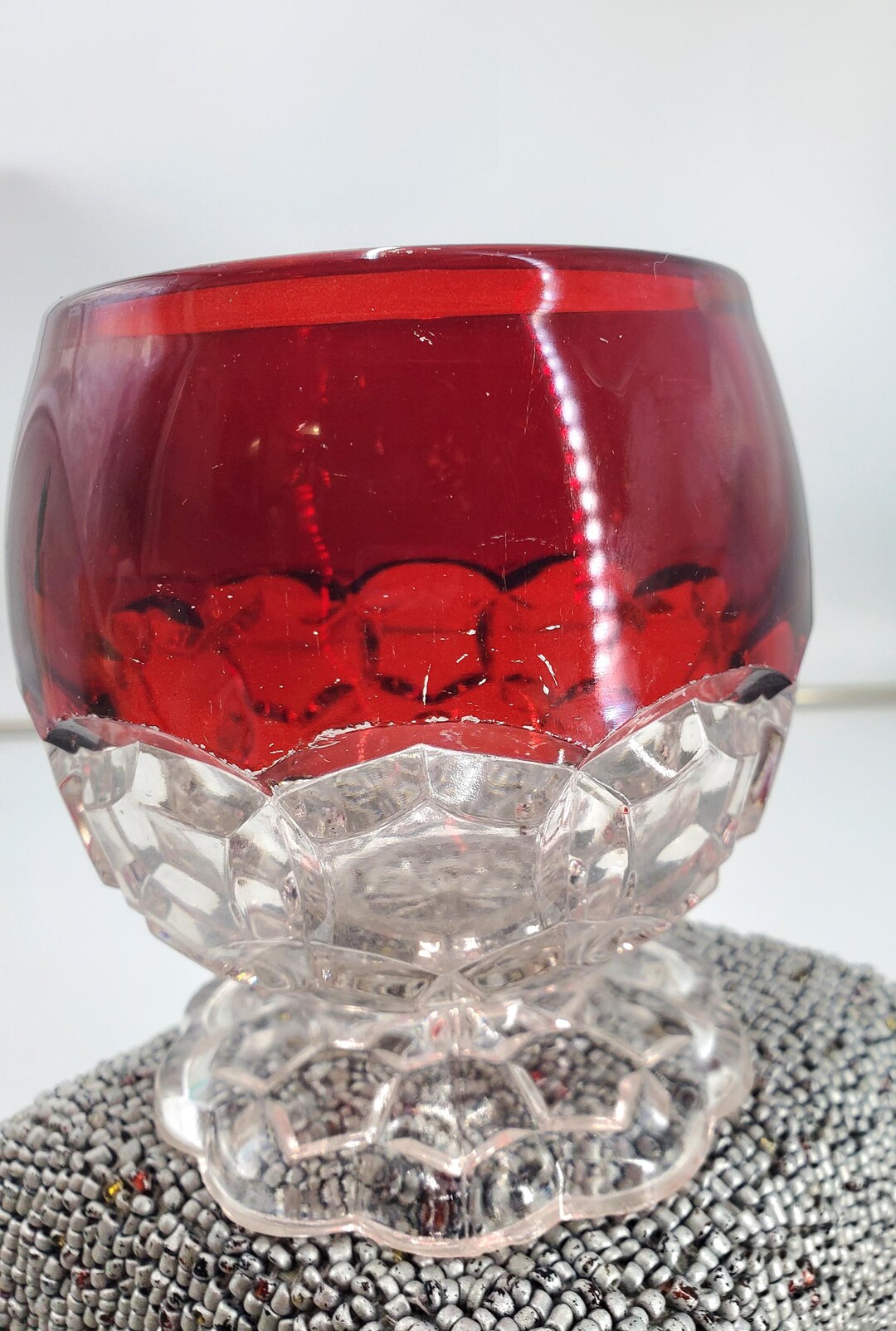 Vintage EAPG Ruby Flash Honeycomb Glass Footed Sugar Bowl (C39) - Etsy