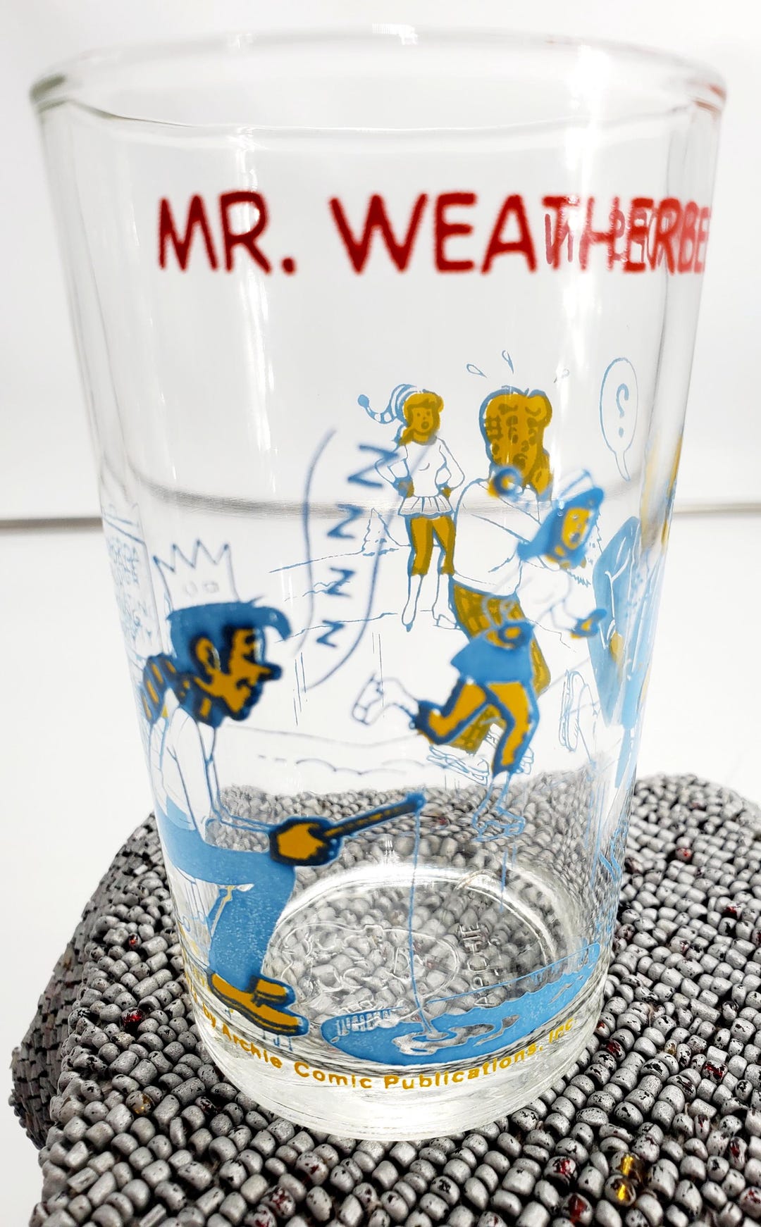 Vintage 1973 Archie Comic Glass - Mr Weatherbee Drops in Juice Glass ...