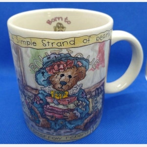 Boyds Collection Bearware Pottery Works 1999 "Born To Shop" Bear Coffee Mug VTG