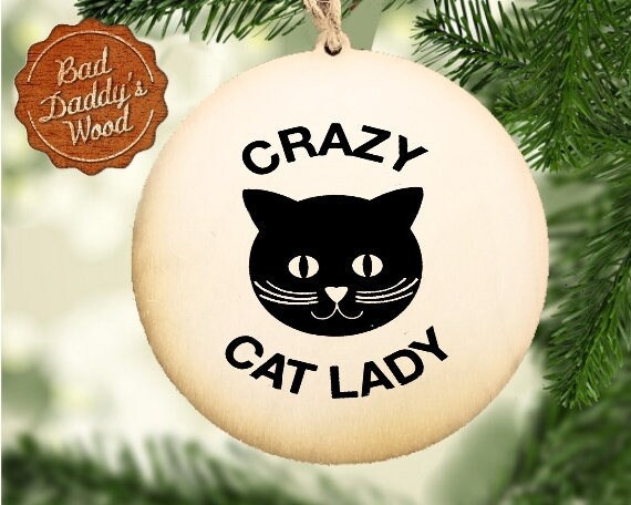 Crazy cat lady ornament sale
