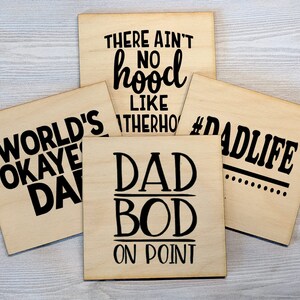 Father&#39;s Day Gift for Father Dad Husband Coasters Coaster Set Funny Father&#39;s Day Present Unique Gift for Dad Holiday Christmas - Set of 4
