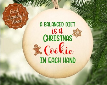 Funny Ornaments Christmas Cookies Holiday Eating Gift for Friend Ornament Exchange Office Swap Secret Santa Present Humor Diet Cookie
