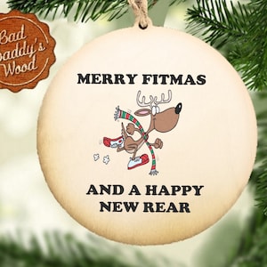 Running Ornament Gift for Runner Fitness Merry Fitmas Funny Ornaments Holiday Christmas Exchange Friend Marathon Track Diet Resolution