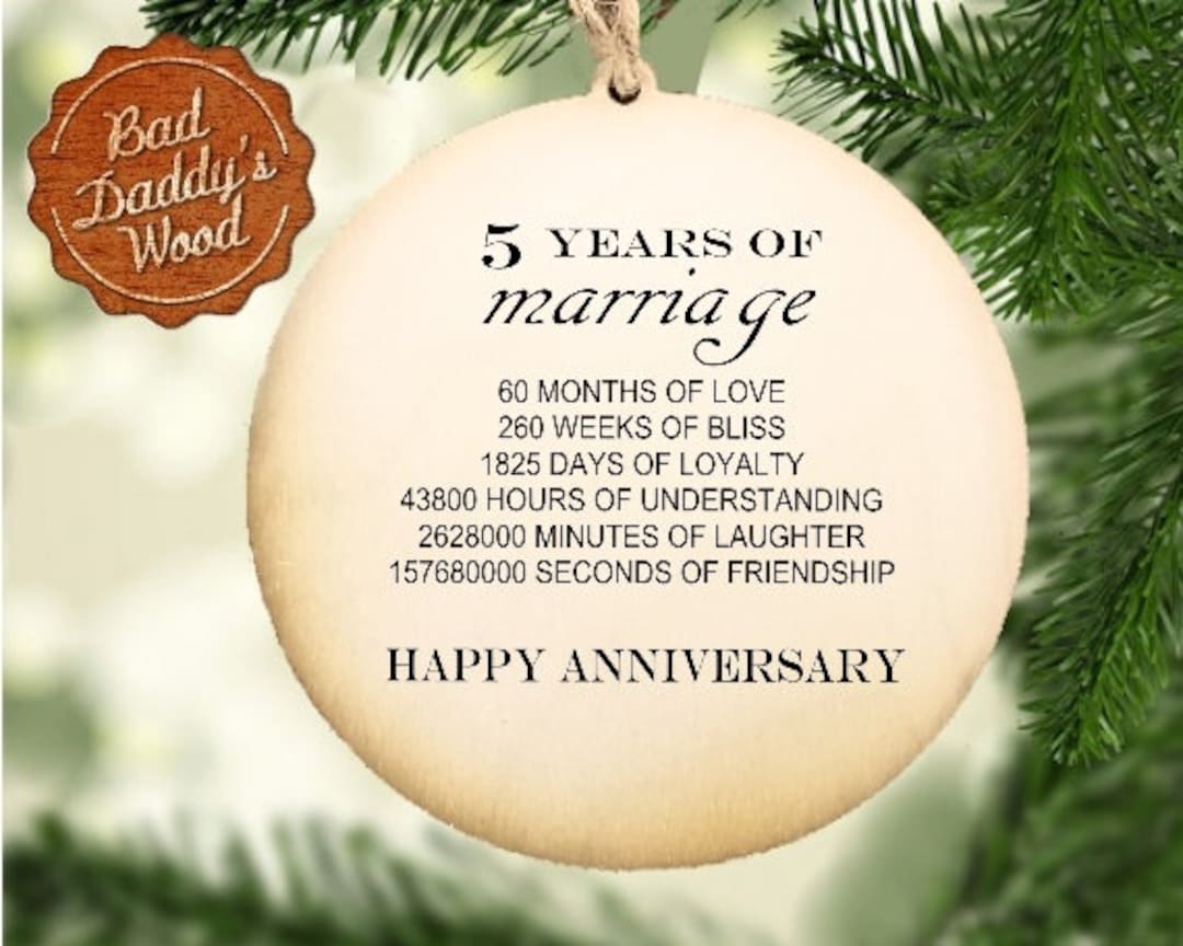 Five Year Anniversary Gift Wood Gift for Fifth Anniversary Fifth ...