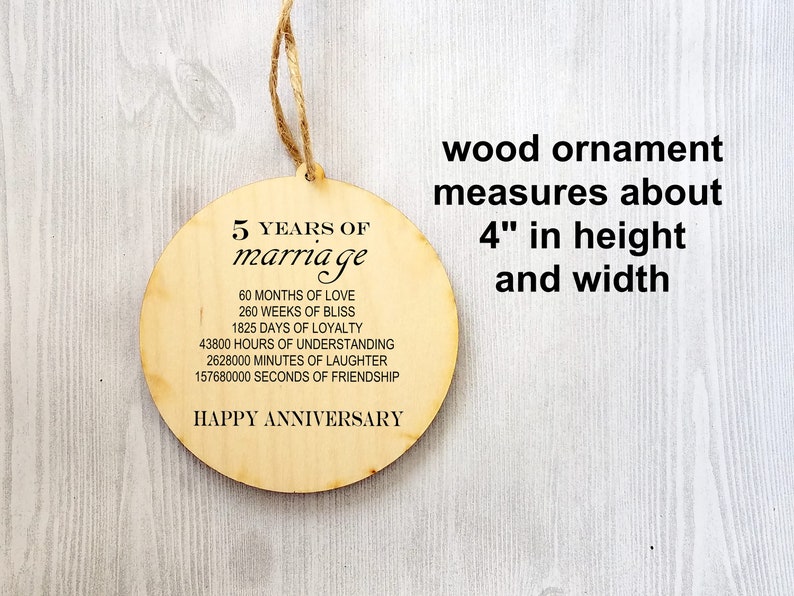 Five Year Anniversary Gift Wood Gift for Fifth Anniversary Etsy