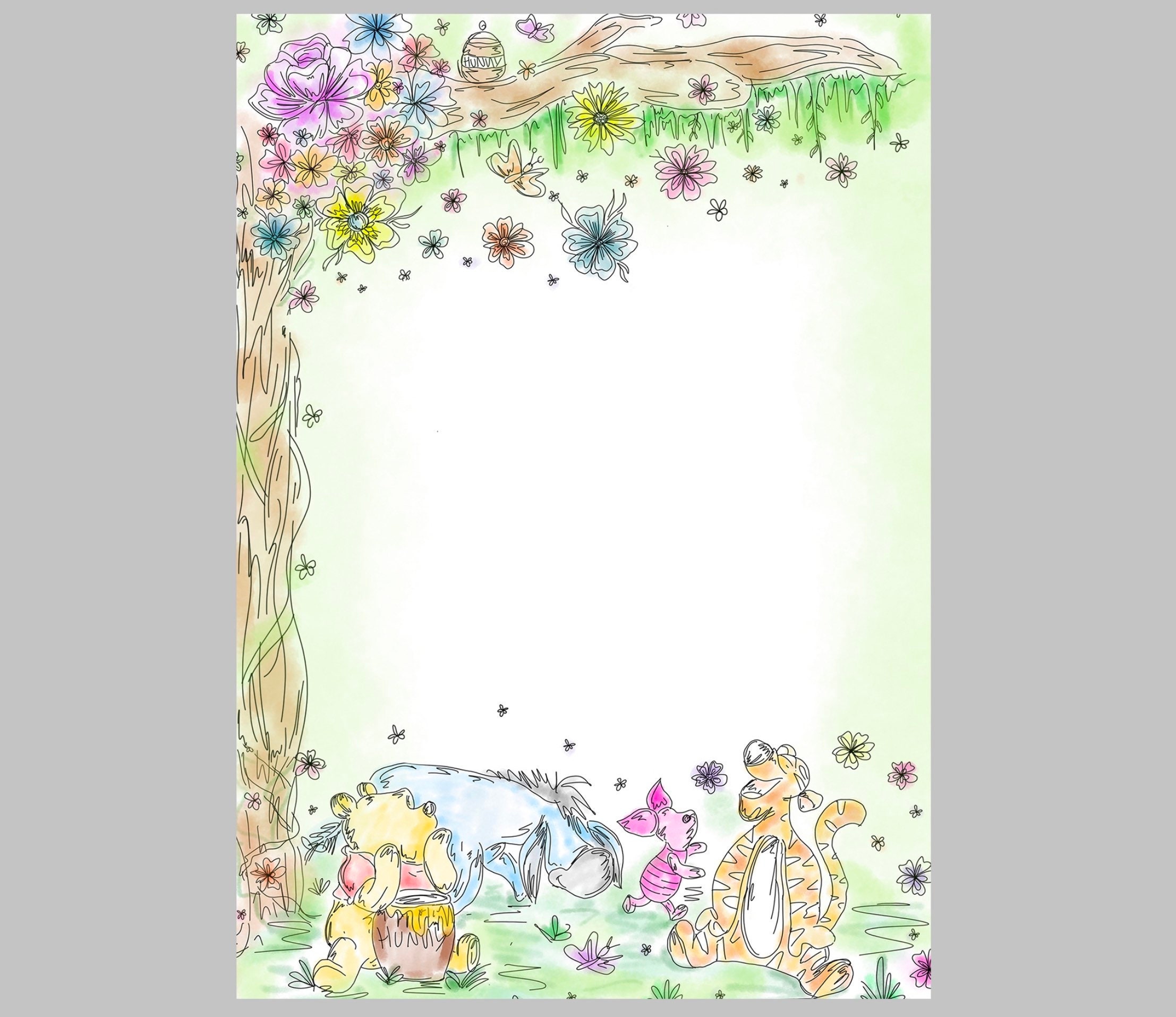 Winnie and friends watercolour notepad A5 25 sheets