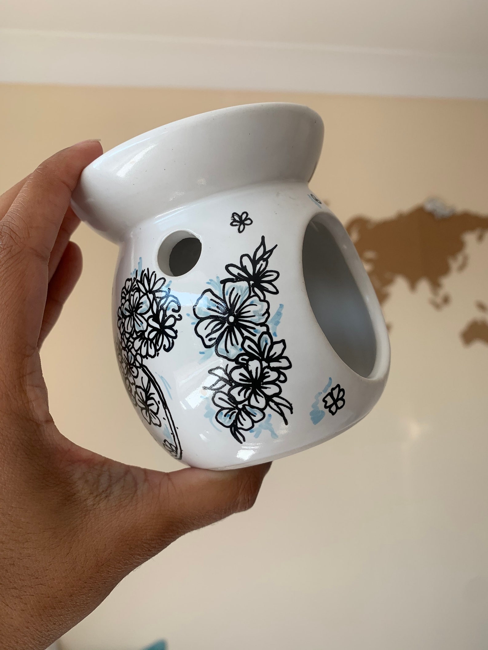Hand Made Illustrated Oil/wax Burner Square White Disney Etsy