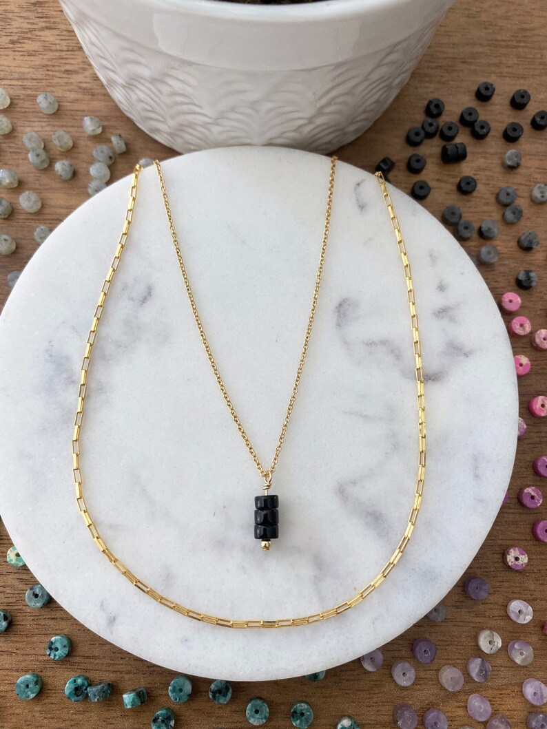 Gold Filled Dainty Heishi Necklace Gold Filled Jewelry Etsy