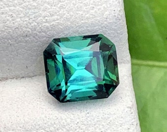 Bi Color Tourmaline Gemstone For Ring Making, Faceted Tourmaline Loose Gemstone, Bluish Green Tourmaline Stone, Natural Tourmaline, 1.5 CT
