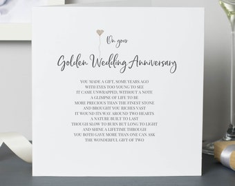 50th Anniversary Poem Golden Wedding Anniversary Card for - Etsy 50th Anniversary Poem Golden Wedding Anniversary Card for - Etsy