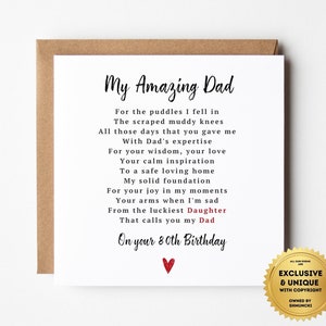 80th Birthday Card for Dad | Happy 80th Birthday Dad | Dad 80th Birthday Card | Add a message inside | SPG0019