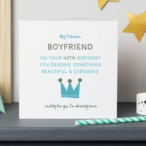 Boyfriend 40th card | Boyfriend 40 cards