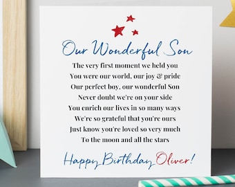 Son birthday card | Son birthday card | Birthday card for son | son poem | Special son’s birthday | Add a message inside
