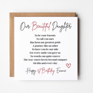 1st Birthday Card For Daughter, Daughter first Birthday Card, Happy 1st Birthday, Beautiful Daughter poem, Personalised Card