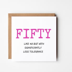 Funny 50th Birthday Card, For Her, Happy 50th Birthday, Card for Women, 50 Card for Friend, Add a personalised message inside, SPG0066