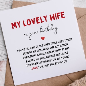 Wife Birthday Card | Romantic card for wife