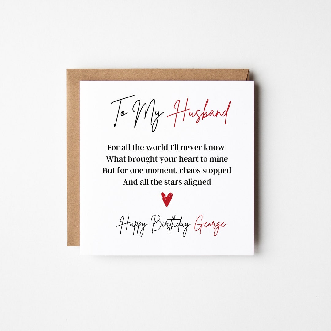 Husband Birthday Card, Birthday Card for Husband, Romantic Husband Gift ...