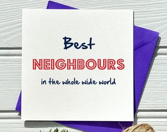 Thank You Neighbours Card – ThankYou or Moving House – Bold Design with Envelope
