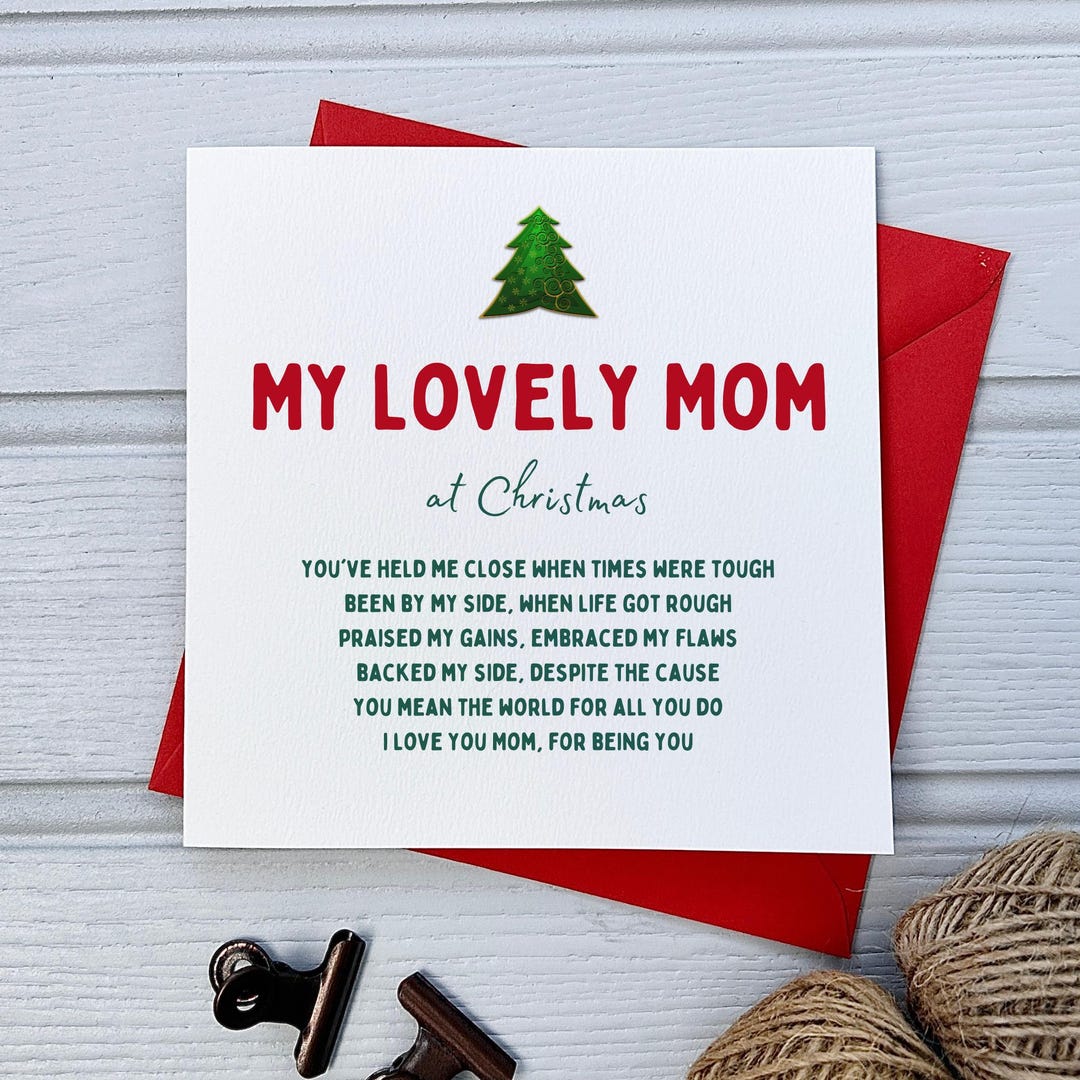 Christmas Poem Card for Mom – Sentimental Personalised Keepsake With ...