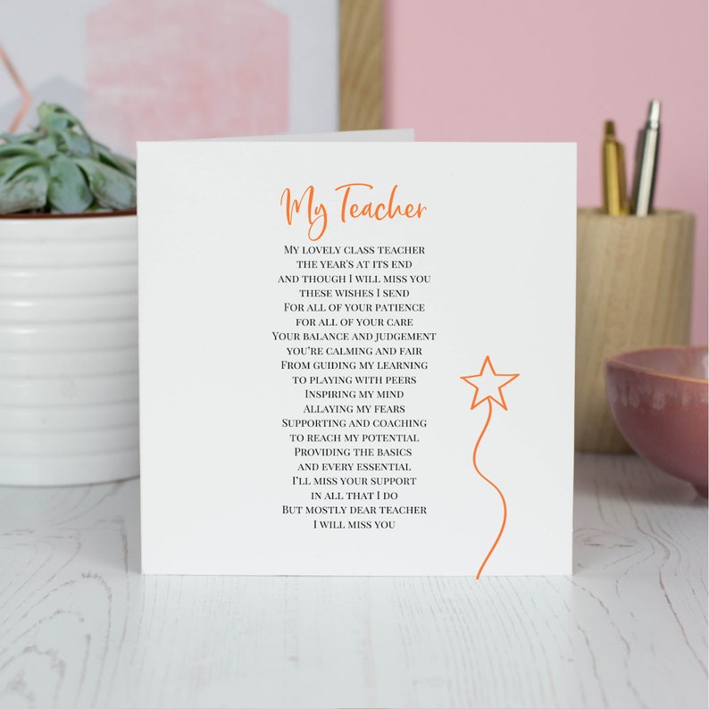 Thank you Teacher card Teacher Gift Shmuncki