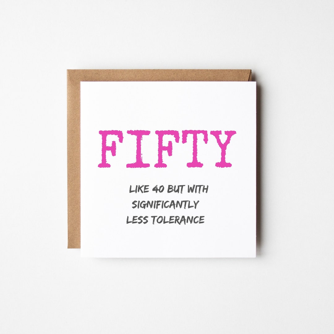 Funny 50th Birthday Card For Her Happy 50th Birthday Card Etsy