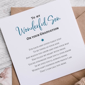 2025 Graduate Card, For Son, University Graduation Cards, Son Graduation card, Son Congratulations cards, Proud of you Son