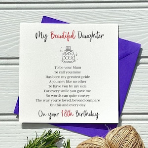 Our personalised daughter poem makes an original 18th birthday gift for her