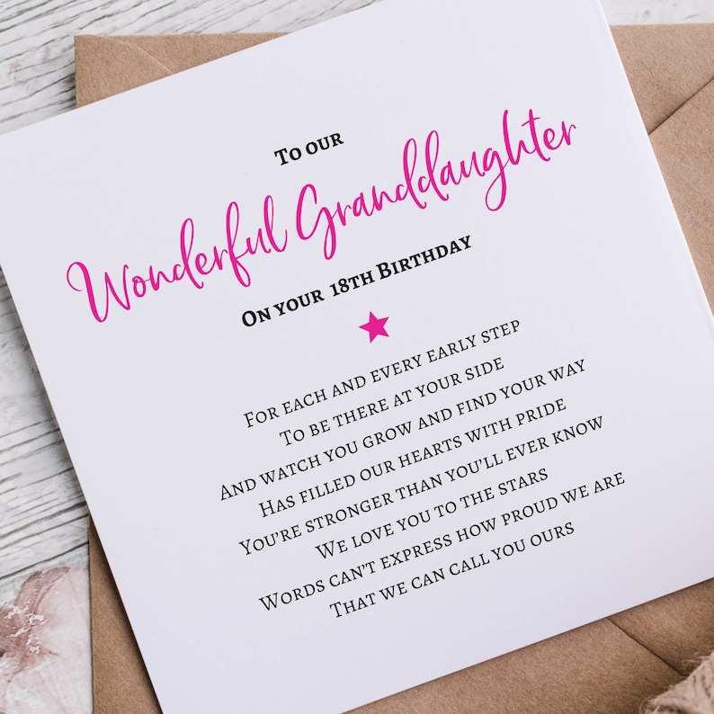 Granddaughter 18th Birthday Card | 18 Cards - Etsy UK