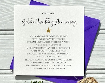 Golden Wedding Anniversary Card | 50th Anniversary Poem for Couple