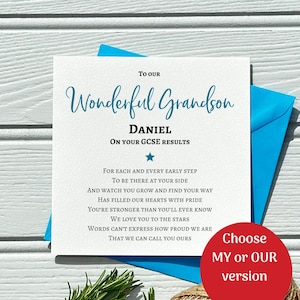 GCSE Congratulations Card, For Daughter, Granddaughter, Personalised Congratulations Card, Exam Results Card, GCSE Card for him