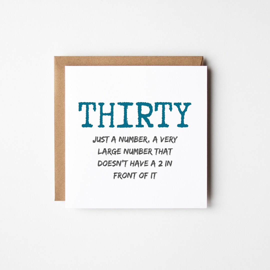Just A Number 30s Birthday Card Just A Number 30s Birthday Card