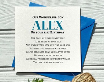 UK Greetings 21st Birthday Card for Son - Son 21st Birthday Card