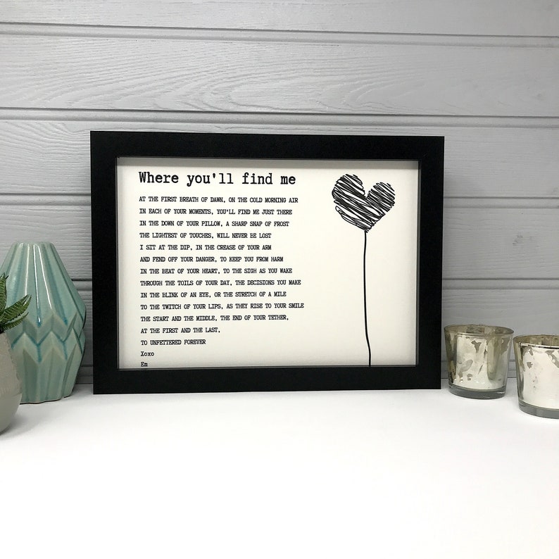 Personalized LOVE Poem GIFT The PERFECT Valentine/'s Day Gift for HIM or HER