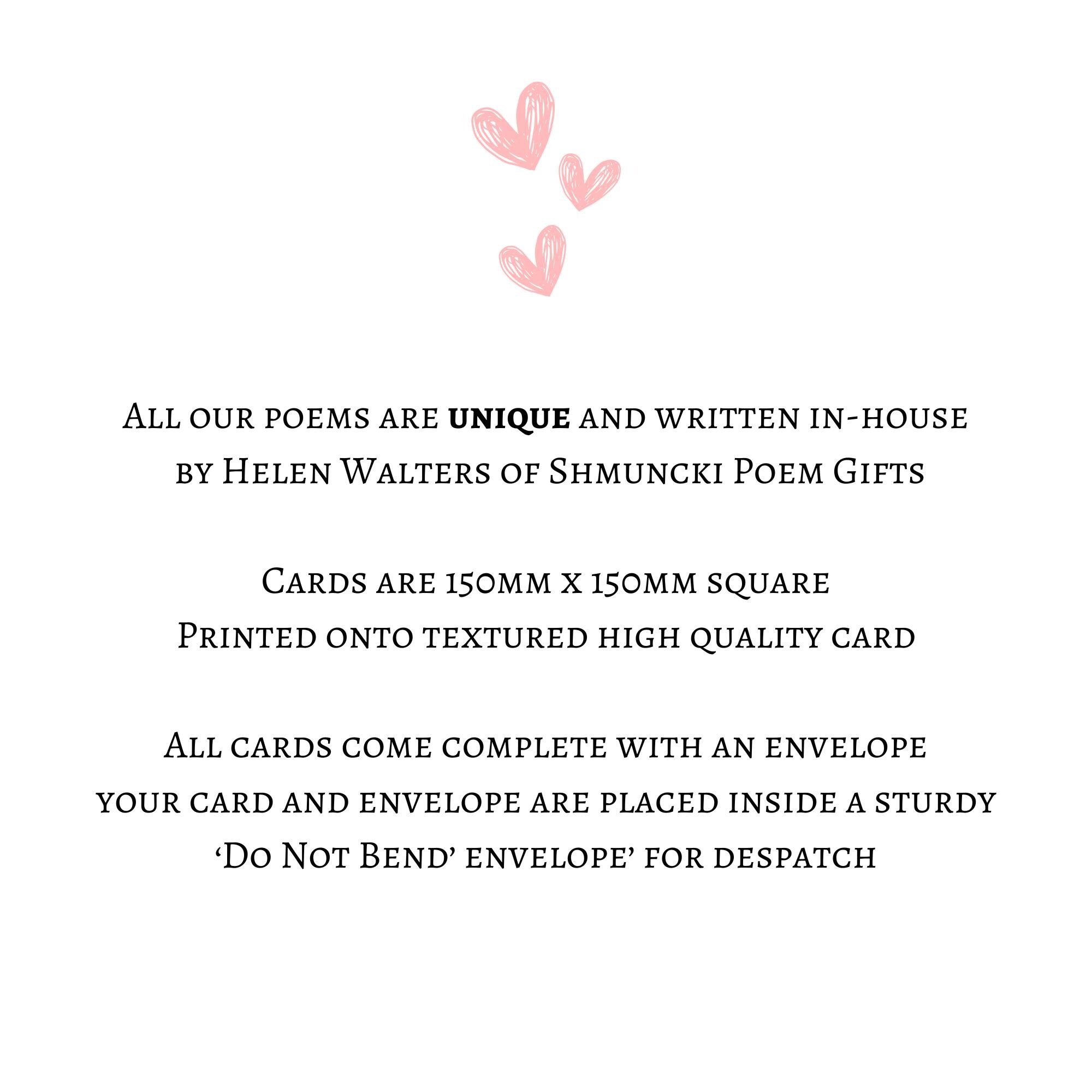 Grandma and Grandpa Anniversary Poem Card – Handmade Sentimental Gift ...