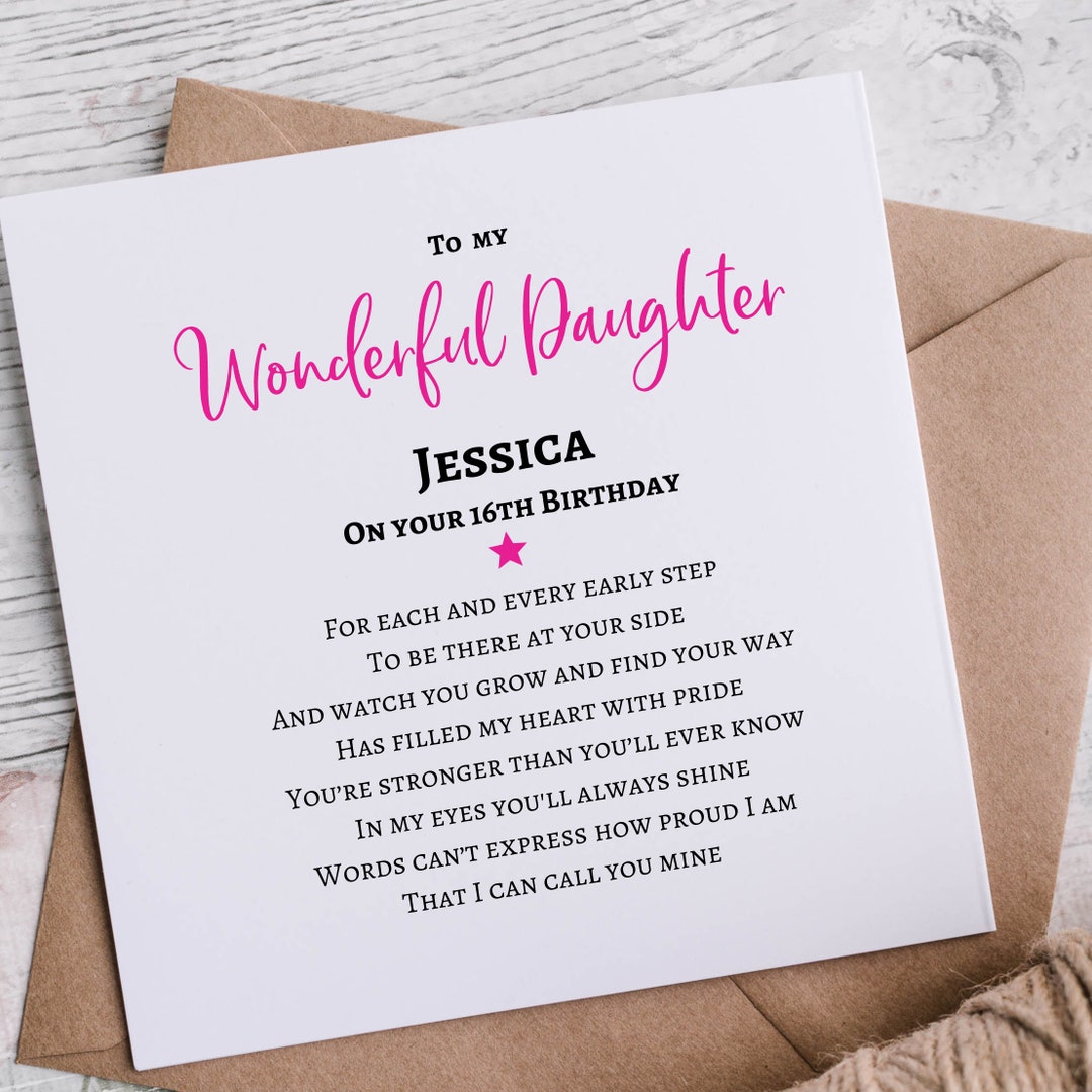 16th Birthday Card | for Daughter - Etsy UK